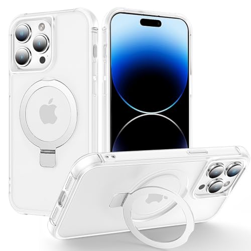 CHAOFEnG Magnetische Schutzhülle für iPhone 14 Pro, mit Ständer, militärische Qualität, Falltest, kompatibel mit Magneten, Ring, durchscheinend, schlank, harte Rückseite, weicher Rand, Weiß CHAOFEnG Magnetische Schutzhülle für iPhone 14 Pro, mit Ständer, militärische Qualität, Falltest, kompatibel mit Magneten, Ring, durchscheinend, schlank, harte Rückseite, weicher Rand, Weiß von CHAOFEnG