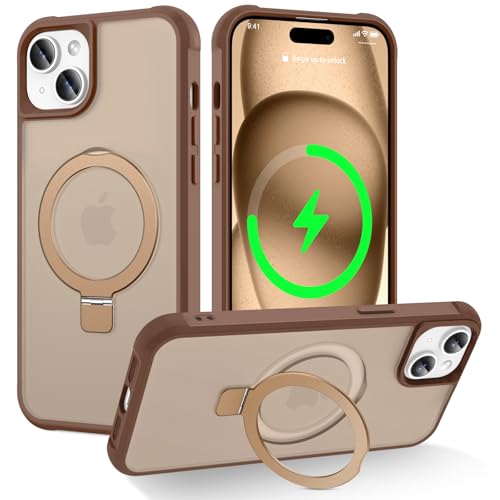 CHAOFEnG Magnetische Schutzhülle für iPhone 15 Plus, mit Ständer, militärische Qualität, Falltest, kompatibel mit Magneten, Ring, durchscheinend, schlank, harte Rückseite, weicher Rand, Wüstengold CHAOFEnG Magnetische Schutzhülle für iPhone 15 Plus, mit Ständer, militärische Qualität, Falltest, kompatibel mit Magneten, Ring, durchscheinend, schlank, harte Rückseite, weicher Rand, Wüstengold von CHAOFEnG