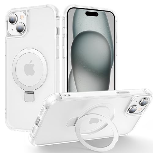 CHAOFEnG Magnetische Schutzhülle für iPhone 15 Plus, mit Ständer, militärische Qualität, Falltest, kompatibel mit Magneten, Ring, durchscheinend, schlank, harte Rückseite, weicher Rand, Weiß CHAOFEnG Magnetische Schutzhülle für iPhone 15 Plus, mit Ständer, militärische Qualität, Falltest, kompatibel mit Magneten, Ring, durchscheinend, schlank, harte Rückseite, weicher Rand, Weiß von CHAOFEnG