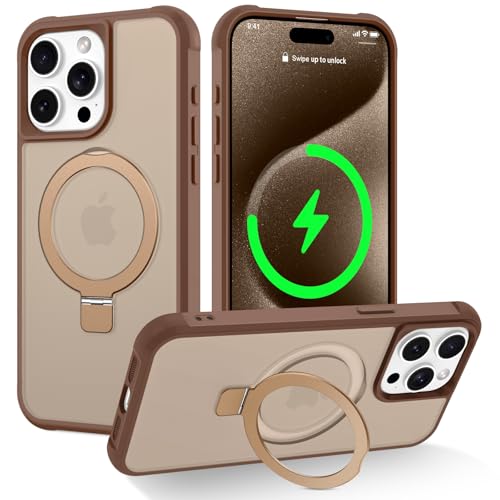 CHAOFEnG Magnetische Schutzhülle für iPhone 15 Pro Max, mit Ständer, militärische Qualität, Falltest, kompatibel mit Magneten, Ring, durchscheinend, schlank, harte Rückseite, weicher Rand, Wüstengold CHAOFEnG Magnetische Schutzhülle für iPhone 15 Pro Max, mit Ständer, militärische Qualität, Falltest, kompatibel mit Magneten, Ring, durchscheinend, schlank, harte Rückseite, weicher Rand, Wüstengold von CHAOFEnG