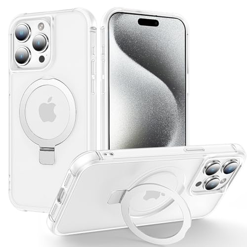 CHAOFEnG Magnetische Schutzhülle für iPhone 15 Pro Max, mit Ständer, militärische Qualität, Falltest, kompatibel mit Magneten, Ring, durchscheinend, schlank, harte Rückseite, weicher Rand, Weiß CHAOFEnG Magnetische Schutzhülle für iPhone 15 Pro Max, mit Ständer, militärische Qualität, Falltest, kompatibel mit Magneten, Ring, durchscheinend, schlank, harte Rückseite, weicher Rand, Weiß von CHAOFEnG