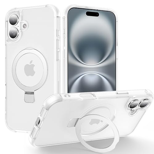 CHAOFEnG Magnetische Schutzhülle für iPhone 16 Plus, mit Ständer, militärische Qualität, Falltest, kompatibel mit Magneten, Ring, durchscheinend, schlank, harte Rückseite, weicher Rand, Weiß CHAOFEnG Magnetische Schutzhülle für iPhone 16 Plus, mit Ständer, militärische Qualität, Falltest, kompatibel mit Magneten, Ring, durchscheinend, schlank, harte Rückseite, weicher Rand, Weiß von CHAOFEnG