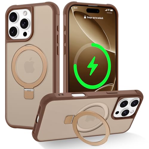CHAOFEnG Magnetische Schutzhülle für iPhone 16 Pro Max, mit Ständer, militärische Qualität, Falltest, kompatibel mit Magneten, Ring, durchscheinend, schlank, harte Rückseite, weicher Rand, Wüstengold CHAOFEnG Magnetische Schutzhülle für iPhone 16 Pro Max, mit Ständer, militärische Qualität, Falltest, kompatibel mit Magneten, Ring, durchscheinend, schlank, harte Rückseite, weicher Rand, Wüstengold von CHAOFEnG