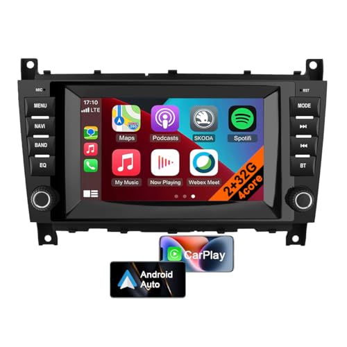 Android 13 Auto Stereo für Mercedes Benz C-Klasse W203, 8 Zoll Touchscreen Autoradio, unterstützt Navigation, Carplay, Android Auto, Bluetooth, WLAN (4core 2GB+32GB) von CHARGONIC