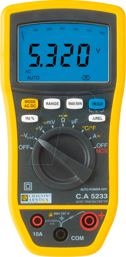 CHAU P01196733 - Multimeter C.A 5233, digital, 6000 Counts, TRMS, AC/DC, NCV von CHAUVIN ARNOUX