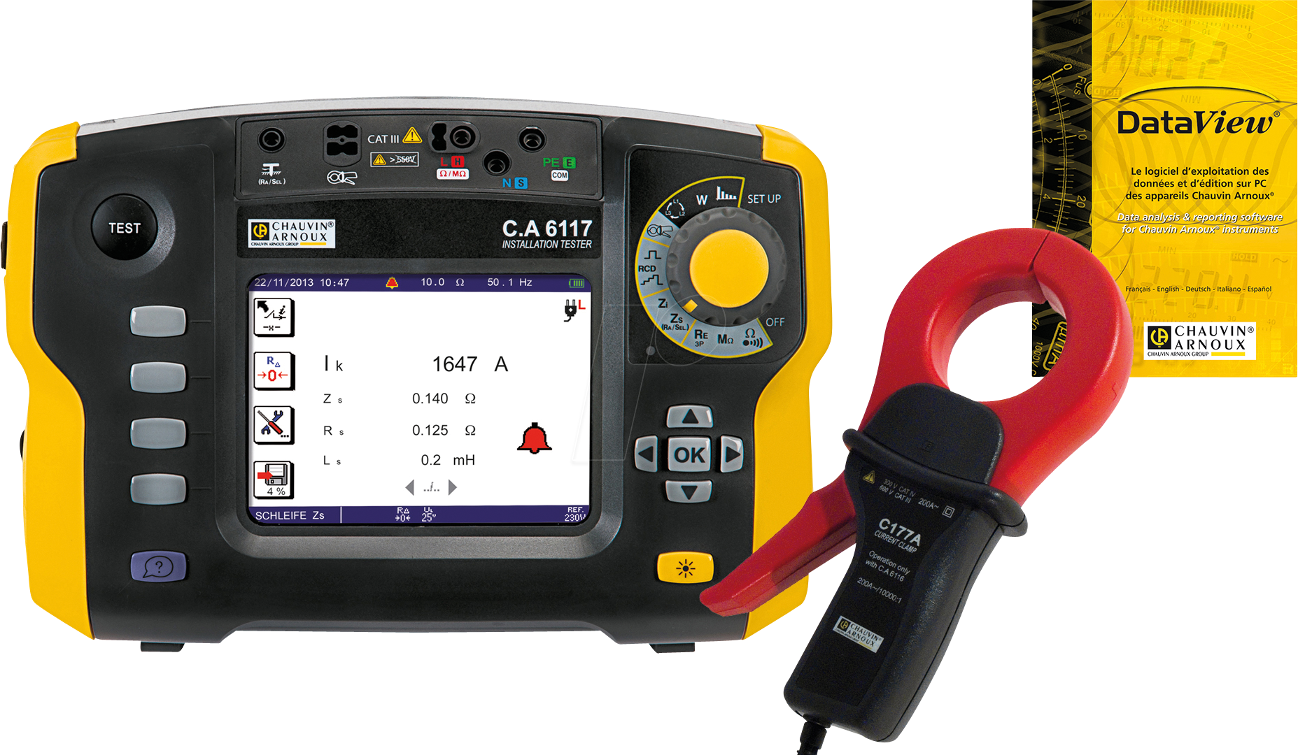 CHAU PA1145460FZ - Installationsprüfgerät C.A 6117, inkl. DataView und Stromzange C von CHAUVIN ARNOUX