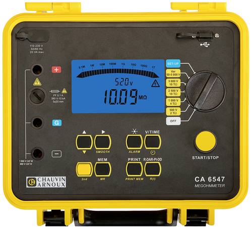 Chauvin Arnoux C.A 6547 Isolationsmessgerät 500 V, 1000 V, 2500 V, 5000V 10 TΩ von CHAUVIN ARNOUX