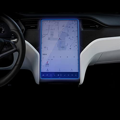 CHEFRU Auto-Displayschutzfolie Aus Gehärtetem Glas, Kompatibel Mit Tesla Für Model X 2021 2022 Navigationsschutz Auto Dekoration (Size : Blu ray) von CHEFRU
