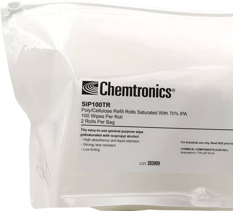 CHEM SIP IPA TR - IPA-Reinigungstücher, 2x 100 Tücher (Refill) von CHEMTRONICS
