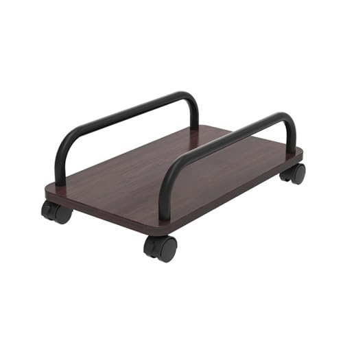 CHENGAIJIAN PC-Halterung, CPU-Ständer, tragbar, beweglich, PC-Host-Halter, Büro-Desktop-PC-Gehäusebasis mit 4 Rollen, Gaming-PC-Halter Untertischregal(Brown) von CHENGAIJIAN