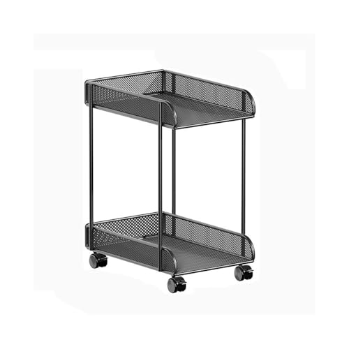 PC-Halterung, CPU-Tower-Ständer, Schwarzer PC-Tower-Ständer, 2-stufiger CPU-Halter, Ständer aus Metall, mobiler Computer-Tower-Wagen, Heim-Mobil-Host-Gehäuse mit Rädern Untertischregal(M) von CHENGAIJIAN