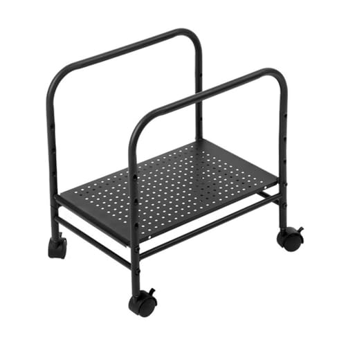 PC-Halterung, PC-Tower-Ständer, CPU-Halter, verstellbarer Desktop-PC-Gehäuse-Bodenständer, mobiler rollender CPU-Wagen mit 360°-feststellbaren Lenkrollen for das Heimbüro (schwarz) Untertischregal von CHENGAIJIAN