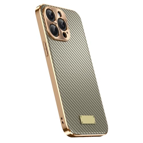 CHENHAOJUN-Echtes Leder Hülle für iPhone 16 Pro Max/16 Pro/16, Ultradünne Kohlefaser Handyhülle Metall KameraSchutz Galvanisierte Handytasche,Grau,16 Pro Max CHENHAOJUN-Echtes Leder Hülle für iPhone 16 Pro Max/16 Pro/16, Ultradünne Kohlefaser Handyhülle Metall KameraSchutz Galvanisierte Handytasche,Grau,16 Pro Max von CHENHAOJUN