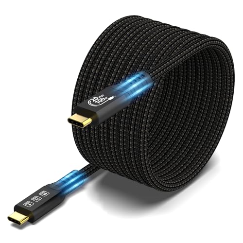 USB C 3.2 Gen 2 Kabel, 20 Gbps, Typ C 4 K @ 60 Hz UHD Video 5A/240 W PD3.1 QC4.0 Schnelles Ladungskabel mit E-Marker, kompatibel mit Thunderbolt 3/4, MacBook Pro Pixel Dell Monitor etc. (USB C 20G 100 von CHENLENIC
