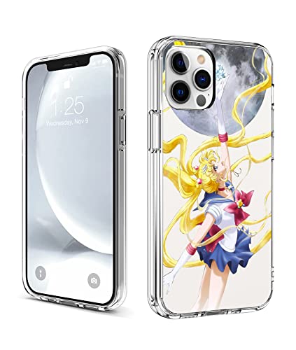 CHENQIAOHU Kompatibel mit iPhone 12 Hülle iPhone 12 Pro Hülle, Ganzkörperschutz Stoßfest Schutzhülle Clear Case Slim Thin Cover (Anime-Sailor-Moon-Magic-1) von CHENQIAOHU