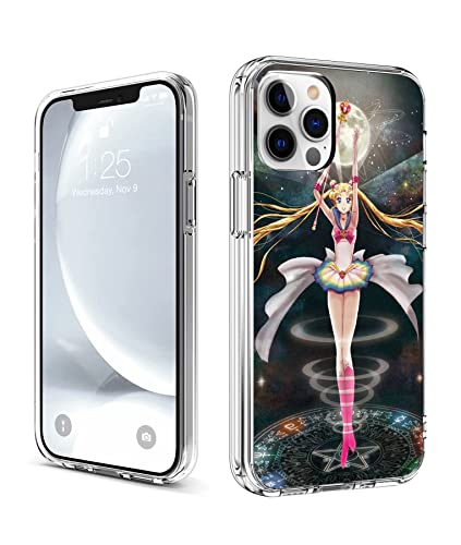 CHENQIAOHU Kompatibel mit iPhone 12 Hülle iPhone 12 Pro Hülle, Ganzkörperschutz Stoßfest Schutzhülle Clear Case Slim Thin Cover (Anime-Sailor-Moon-Magic-3) von CHENQIAOHU