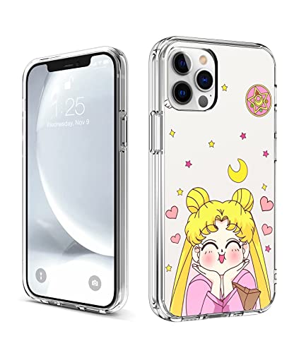 CHENQIAOHU Kompatibel mit iPhone 12/12 Pro, Rundumschutz, stoßfest, transparent, schlank, dünn (Anime-Sailor-Moon-Magic-6) von CHENQIAOHU