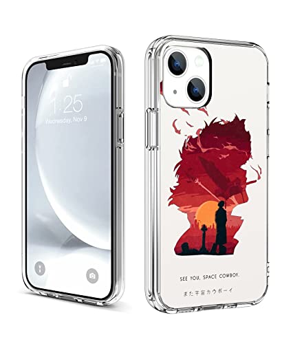 CHENQIAOHU Kompatibel mit iPhone 14 Hülle, Ganzkörperschutz, stoßfest, Schutzhülle, transparent, schlank, dünn (Anime-Cowboy-Bebop-Comic-4) von CHENQIAOHU