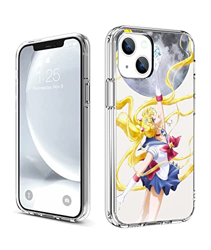 CHENQIAOHU Kompatibel mit iPhone 14 Hülle, Ganzkörperschutz Stoßfest Schutzhülle Clear Case Slim Thin Cover (Anime-Sailor-Moon-Magic-1) von CHENQIAOHU