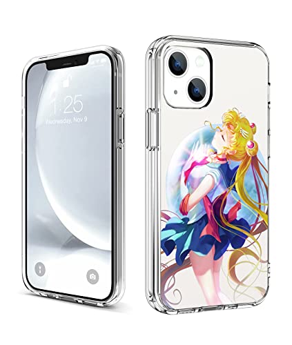 CHENQIAOHU Kompatibel mit iPhone 15 Hülle, Ganzkörperschutz Stoßfest Schutzhülle Clear Case Slim Thin Cover (Anime-Sailor-Moon-Magic-5), (ASONRPEA-125) von CHENQIAOHU