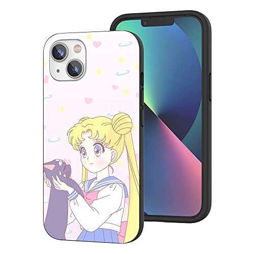 CHENQIAOHU Kompatibel mit iPhone 15 Hülle, Ganzkörperschutz Stoßfeste Schutzhülle Slim Thin Cover (Anime-Sailor-Moon-Magic-8) von CHENQIAOHU