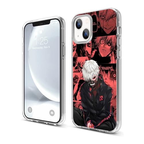 CHENQIAOHU Schutzhülle für iPhone 13, Rundumschutz, stoßfest, transparent, schlanke, dünne Hülle (Anime-Tokyo-Ghoul-Comic-2) von CHENQIAOHU