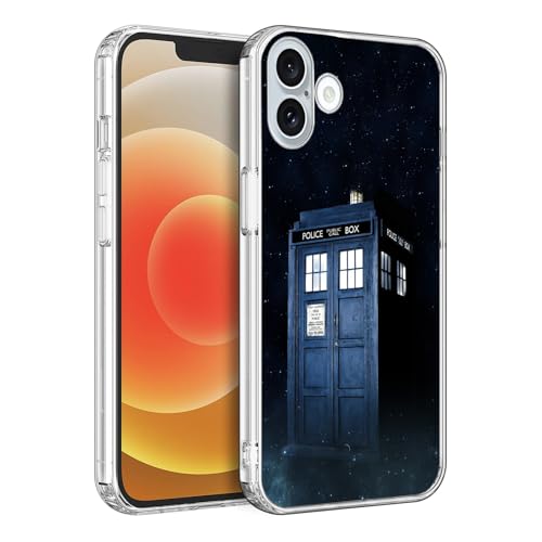 CHENQIAOHU Schutzhülle für iPhone 16, einzigartiges Muster, weiches TPU, schlank, transparent, für Männer, Frauen, Mädchen, Jungen (Science-Fiction-Doctor-Who-1) von CHENQIAOHU
