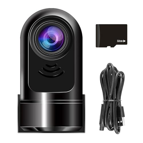 1080P HD 360° Rotating Mini ADAS Dashcam, Dashcam Auto, Autokamera Intelligenter Fahrassistent ADAS, 24Std. Parküberwachung, Bewegungsüberwachung, Nachtsicht, Loop-Aufnahme (32G Card) von CHENRI