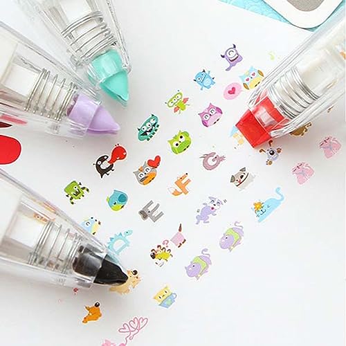 CHENRI 6 Stück DIY Niedliche Tiere Drucktyp Dekorativer Stift, Korrekturband mit Muster, Cartoon Korrekturband, Hübsches Korrekturband mit Dekorativer, Korrekturband Stift für Scrapbooking DIY von CHENRI