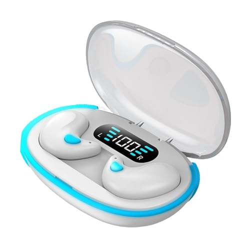 CHENRI Bone Conduction Sleep Bluetooth Headset, Schlafkopfhörer Bluetooth, Kabellose Kopfhörer mit Noise-Cancelling Mikrofon, Schlaf Kopfhörer, In Ear Kopfhörer für Schlafen, Sport (Weiß) von CHENRI