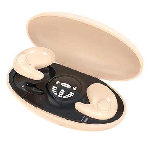 Goodwillbrave Invisible Sleep Wireless Earphone, Unsichtbarer Schlaf Kabellos Kopfhörer, Schlaf Kopfhörer Ohrstöpsel, Bluetooth 5.3 In Ear Kopfhörer mit Noise Cancelling für Schlafen, Sport (Beige) von CHENRI