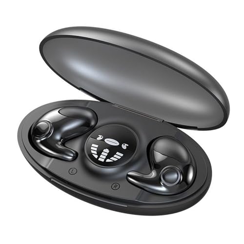 Goodwillbrave Invisible Sleep Wireless Earphone, Unsichtbarer Schlaf Kabellos Kopfhörer, Schlaf Kopfhörer Ohrstöpsel, Bluetooth 5.3 In Ear Kopfhörer mit Noise Cancelling für Schlafen, Sport (Schwarz) von CHENRI