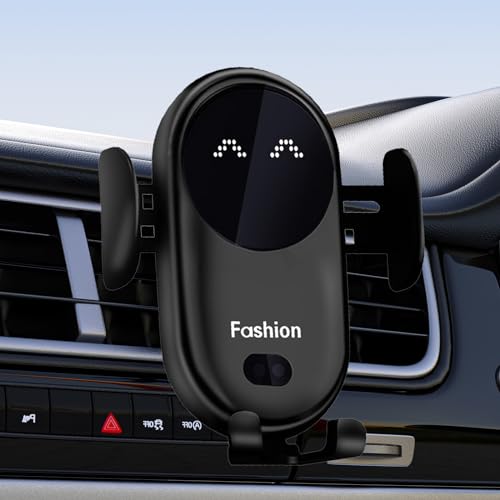 Intelligentes kabelloses Autoladegerät, 360° Drehbar Handyhalterung Auto mit Ladefunktion, Schnell Aufladende Wireless Charger Auto, Handyhalter für Auto Lüftung (Schwarz) von CHENRI