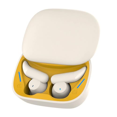 Somnioz Wireless Sleep Earbuds, Somnioz Schlaf Ohrhörer, Schlafkopfhörer, In Ear kopfhörer Bluetooth 5.3 Schlaf kopfhörer Seitenschläfer, Geräuschblockierung Ohrstöpsel für Schlafen Arbeiten (Gelb) von CHENRI