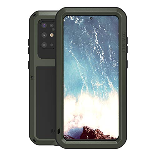 Samsung Galaxy S20 Plus Metall hülle, Powerful Hybrid Schutz stoßfest wasserdicht staubdicht Metal Case Cover Fall Schutzhülle,mit Eingebautem Gehärtetem Glas Displayschutzfolie (S20 Plus, Grün) von CHENXI