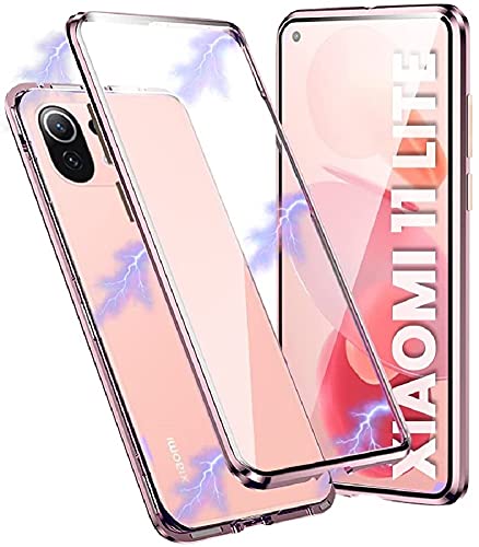 CHENYING Handyhülle für Xiaomi Mi 11 Lite Hülle Magnetische Adsorption Case Metallrahmen 360 Grad Full Body Schutzhülle Vorne und Hinten Transparent Gehärtetem Glas Schutz Cover Case,Rosa CHENYING Handyhülle für Xiaomi Mi 11 Lite Hülle Magnetische Adsorption Case Metallrahmen 360 Grad Full Body Schutzhülle Vorne und Hinten Transparent Gehärtetem Glas Schutz Cover Case,Rosa von Majen