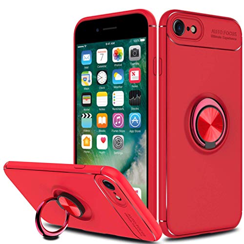 CHENYING iPhone 6S Hülle,iPhone 6 Handyhülle Mit Ring Kickstand Schutzhüllen Premium TPU Silikon Shell Mit 360 Grad Drehbarer Ständer und Auto Magnet Ring,für iPhone 6S/ 6, Rot von CHENYING