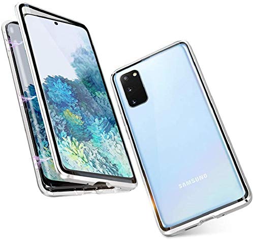 Handyhülle Kompatibel mit Samsung Galaxy A52/A52s 5G, Magnetische Adsorption Hülle Metallrahmen 360 Grad Schutzhülle Case Vorne und Hinten Anti-Kratzt Transparent Gehärtetem Glas Schutzcase,Silber Handyhülle Kompatibel mit Samsung Galaxy A52/A52s 5G, Magnetische Adsorption Hülle Metallrahmen 360 Grad Schutzhülle Case Vorne und Hinten Anti-Kratzt Transparent Gehärtetem Glas Schutzcase,Silber von UNGROL