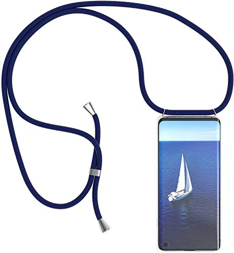 Handykette Hülle für Samsung Galaxy Note 8 Handyhülle Schutzhülle mit Umhängeband Handykordel mit Schutzhülle TPU Silikon Hülle mit Band Case Kette mit Transparent Case für Smartphone Cover,Navy blau von CHENYING