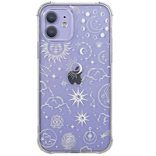 CHEORFAY iPhone 12 Hülle, Durchsichtig Transparente Flexible Silikon TPU Stoßfestem Design Schutzhülle mit Fantasie Ästhetischem Muster für iPhone 12/12 Pro - Astrologie von CHEORFAY
