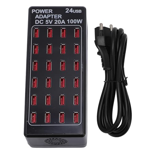 24 Port 100 watt 20 A USB Charging Station, Travel Desktop USB r, Multi Ports Fast r Station Organizer Compatible with Smartphones, Tables, and More Devices von CHEOTIME