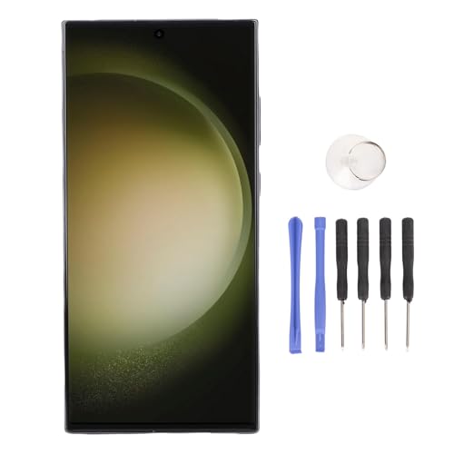 CHEOTIME-Bildschirmersatz für S23 Ultra, LCD-Telefon-Touchscreen-Montage mit Rahmen-Digitalisierer-Reparaturkit für SM-S918U S918B S918A (Schwarz) von CHEOTIME