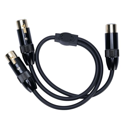 CHEOTIME Double XLR weiblich bis weiblich y Splitterkabel, 3 Pin ausgeglichener Mikrofonsplitterkabel -Audio -Adapter für Micphone -Mixer 0,5 m Schwarz von CHEOTIME