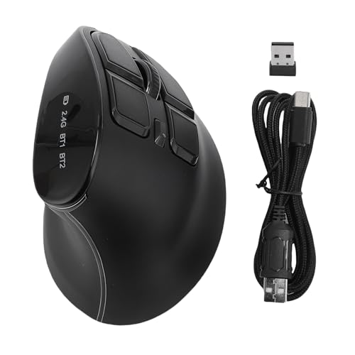 CHEOTIME Ergonomische vertikale Maus DPI 1000 1600 2400 wiederaufladbare ruhige schnelle Reaktion Bluetooth 2.4g Doppelmodus Wireless Maus für Laptop -Desktop -Tablet von CHEOTIME