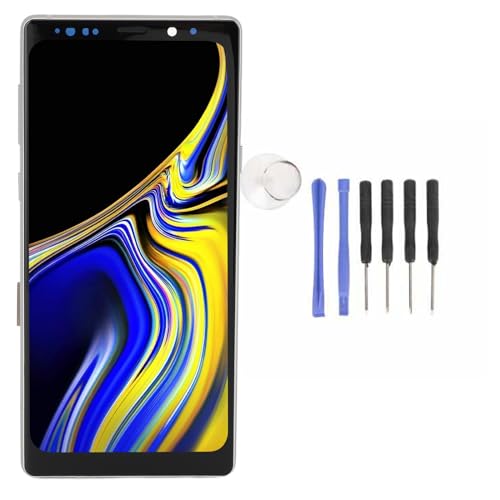 CHEOTIME LCD Display 3D Touch Digitizer Montage, Bildschirmersatz für Note 9 N9600 N960U N960F N960N, 6,4 Zoll LCD Display 3D Touch Digitizer -Baugruppe mit Werkzeugen (Silber) von CHEOTIME