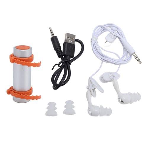 CHEOTIME Schwimm-MP3-Player, 8 GB Unterwasser-Musik-Player, tragbarer, wasserdichter MP3-Player mit Aluminiumgehäuse zum Schwimmen, Laufen, Tauchen, Surfen (Silber) von CHEOTIME