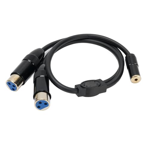 CHEOTIME TRS Stereo -Mikrofonkabel, 3,5 mm weiblich bis dual XLR weibliches Y -Splitter -Kabel 0,5 m Länge 3,5 mm 1/8 Zoll Aux bis XLR Unbalances Mikrofonkabel von CHEOTIME