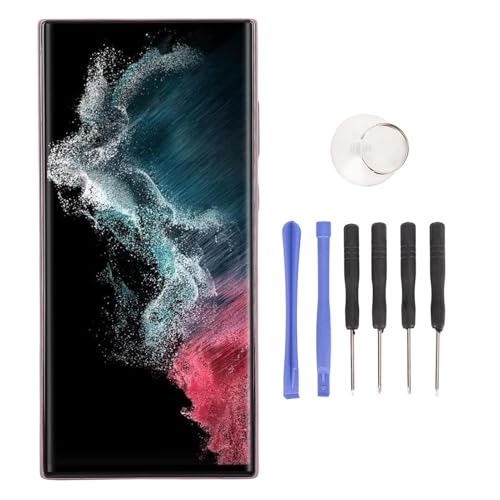CHEOTIME -Telefonbildschirm Ersatz, TFT -Anzeige -Touchscreme -Digitalisierer -Montage für S23 Ultra 5G 6,8 Zoll SM S908B S908U mit Reparaturwerkzeugen (Lila) von CHEOTIME