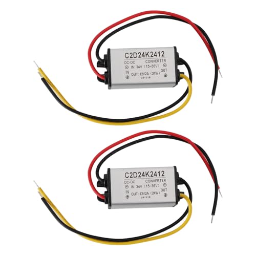 Cheotime 2PCS -Leistungskonverter, DC 24 V bis 12 V 2A Reduzierkonverter Spannungsregler IP68 Water Proof Netzteil Adapter für Autowagen -LKW von CHEOTIME
