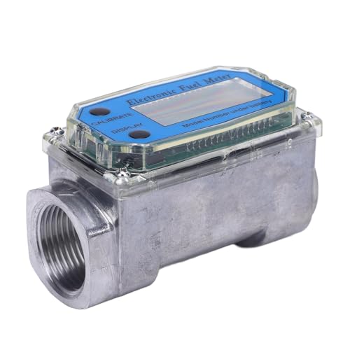 Cheotime Digital Turbine Flowmeter, Genauigkeitsmetall Multifunktionaler Gewindeflussmeter für Wassergasöl -Benzin 32 mm/1,3 Zoll: mindestens 10 l/min, maximal 100 l/min (32 mm) von CHEOTIME